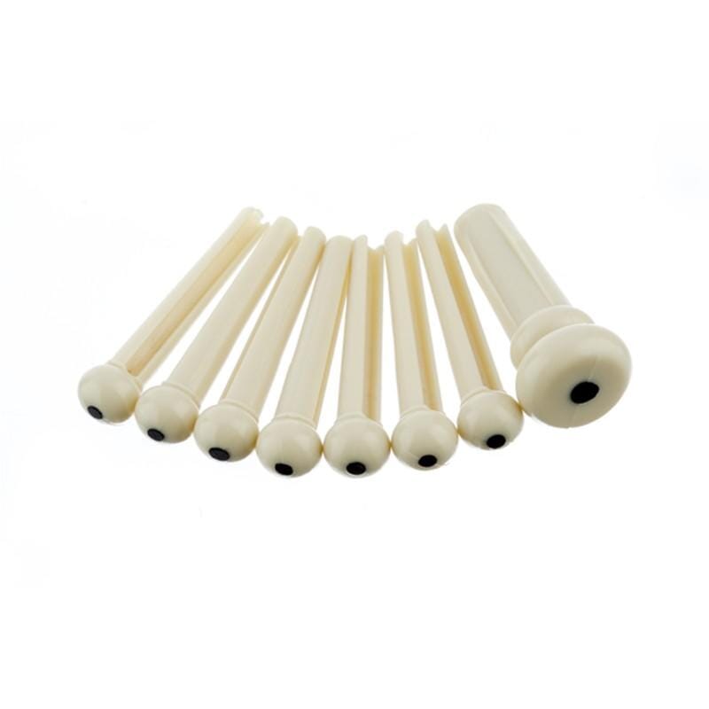Fender Bridge Pin Set, Ivory with Black Dot (7)