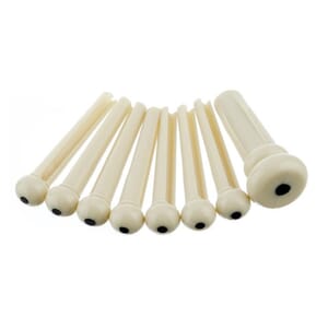 Fender Bridge Pin Set, Ivory with Black Dot (7)