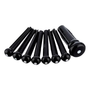 Fender Bridge Pin Set, Black with White Dot (7)