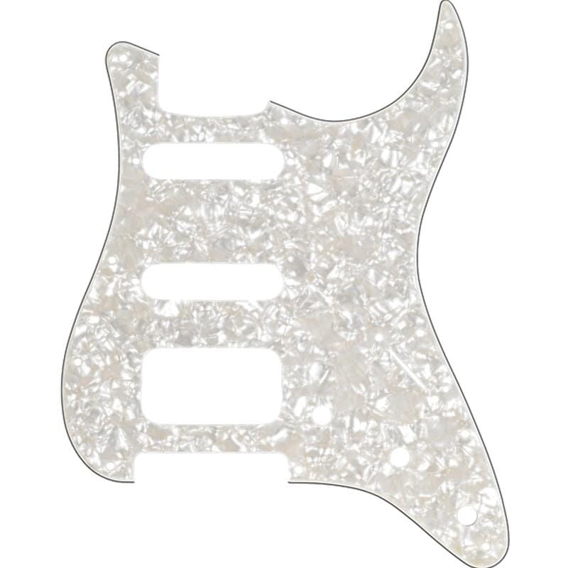 Fender Pickguard, Stratocaster® H/S/S, 11-Hole Mount, Aged White Moto, 4-Ply
