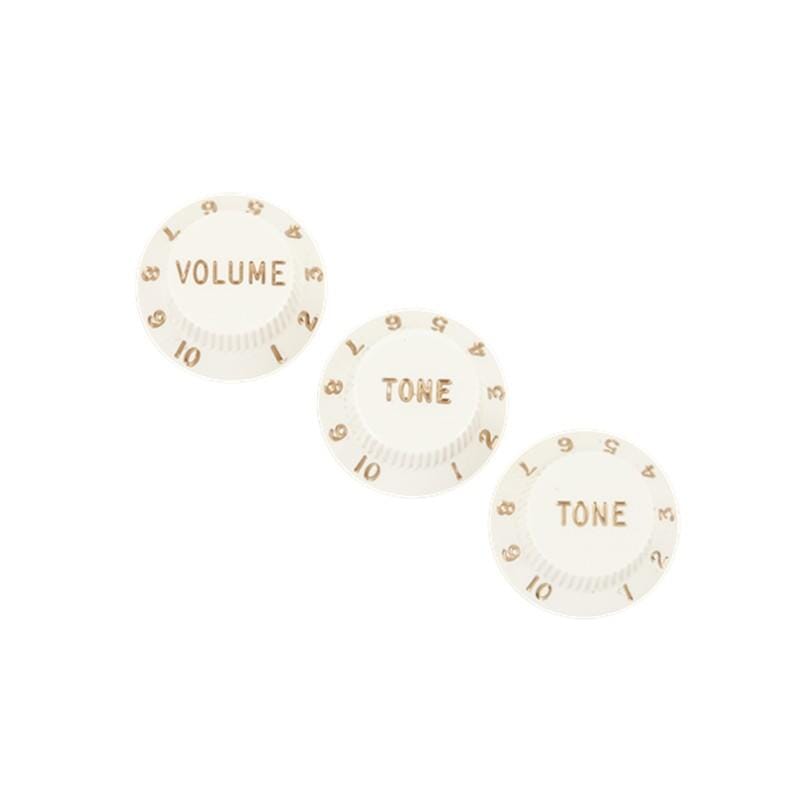 Fender Stratocaster Knobs, White (Volume, Tone, Tone) (Set 3)