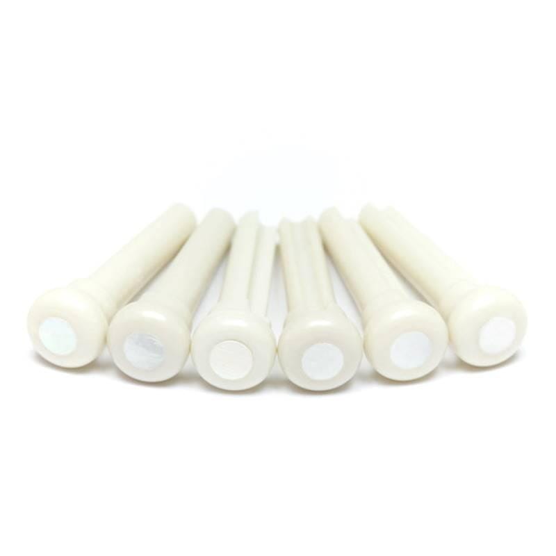 TUSQ Bridge Pins White with Mother of Pear Inlay