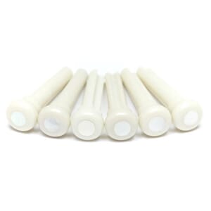 TUSQ Bridge Pins White with Mother of Pear Inlay