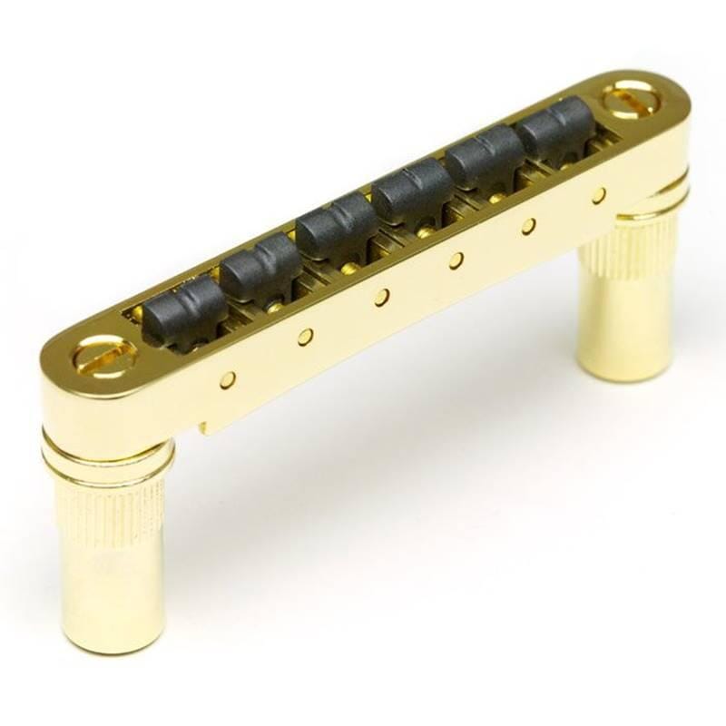 RESOMAX NV2 6MM TUNE-O-MATIC BRIDGE W/ STRING SAVER SADDLES GOLD FINISH