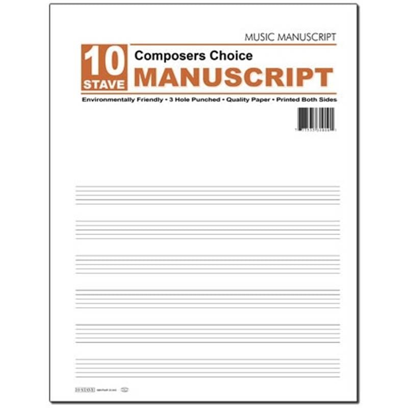 10 Stave Manuscript Paper