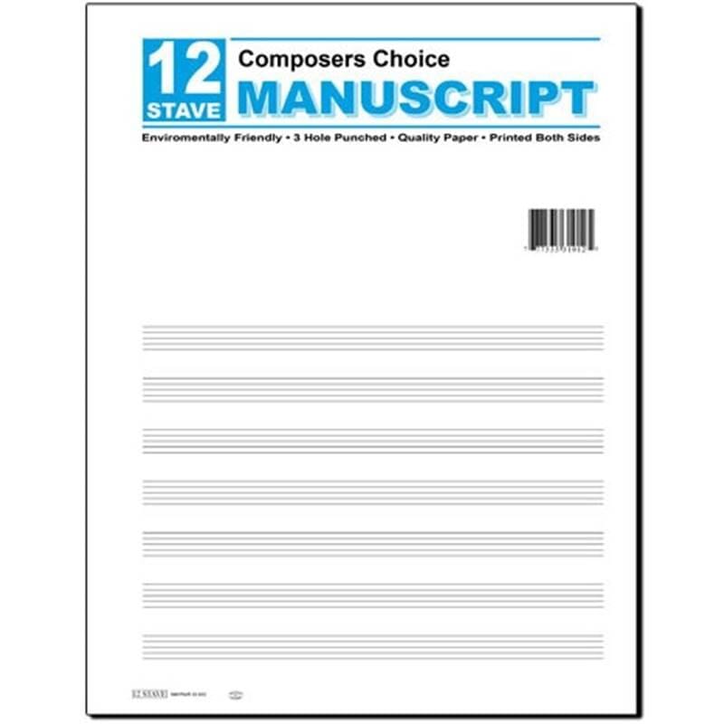 12 Stave Manuscript Paper
