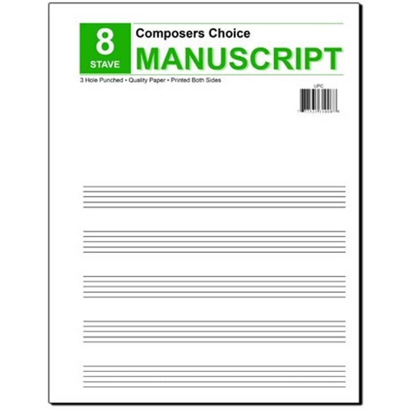 8 Wide Stave Manuscript Paper