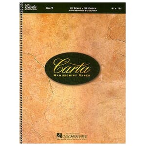 12 Stave Carta Manuscript Paper Spiral Bound