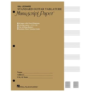 Guitar Tablature Manuscript Paper