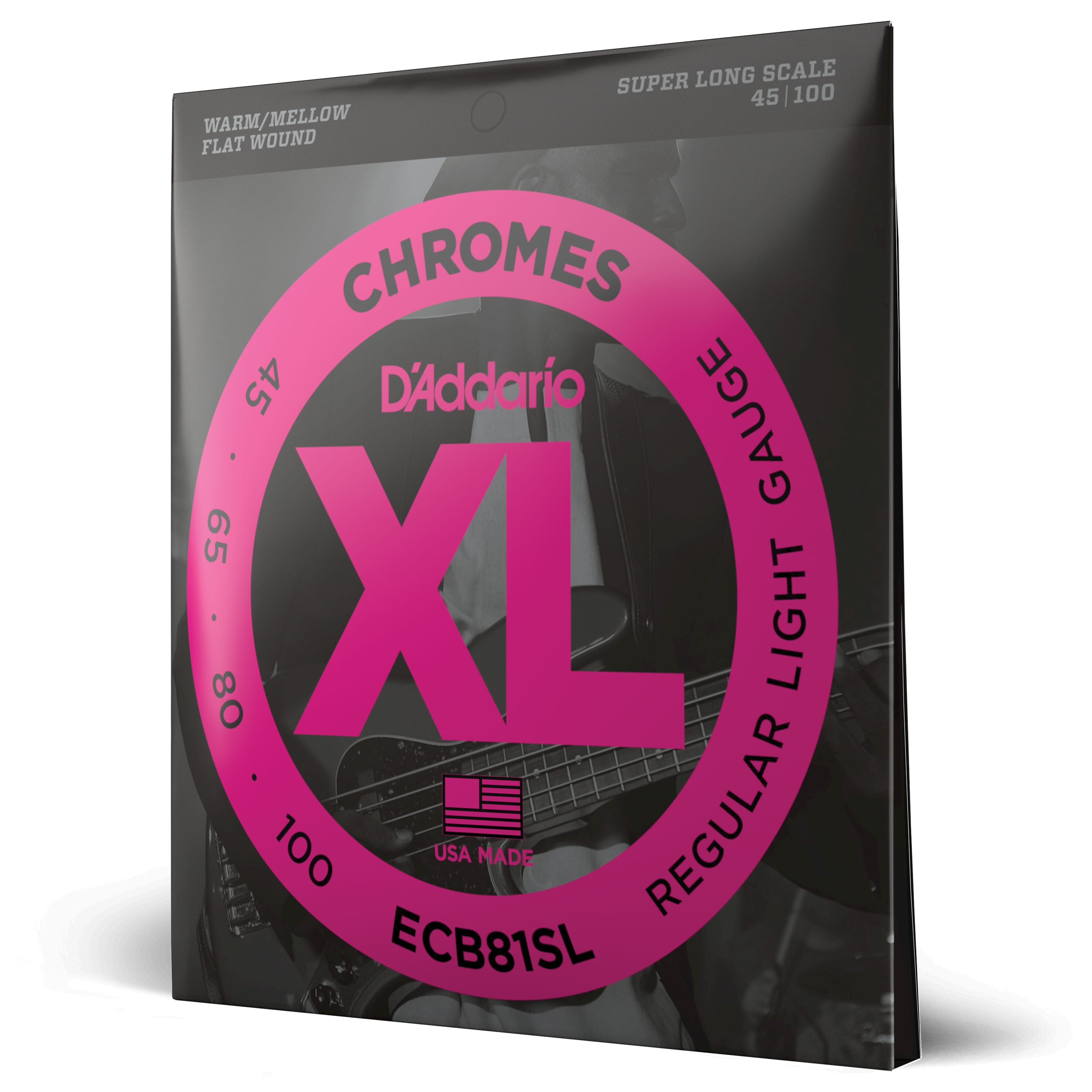 D'addario Super Long Light Gauge Chromes - Bass Strings ECB81SL