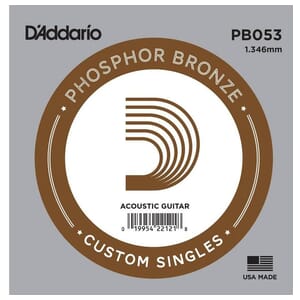 D'Addario Phosphor Bronze Acoustic Guitar Single String .053