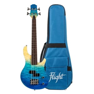 Flight Mini Solid Body Bass Ukulele Transparent Blue