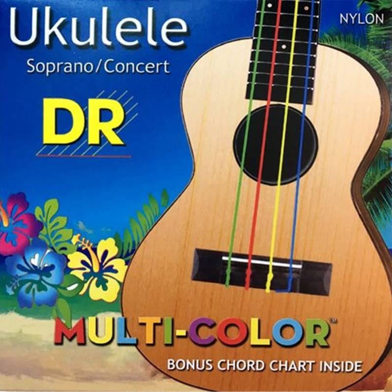DR Soprano/Concert Ukulele Multi-Color Nylon Strings