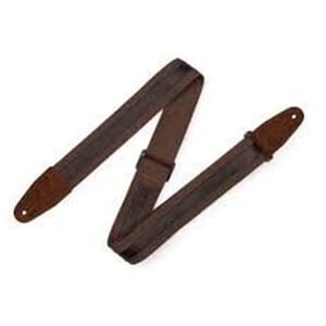 Levy's Cotton Combo Guitar Strap - Brown Cotton with Dark Brown Leather Strip