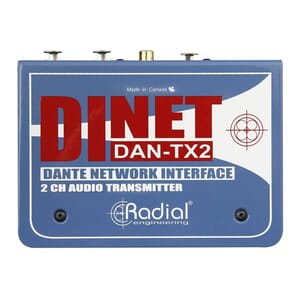 Radial DiNET DAN-TX2 2-Channel Dante Network Transmitter