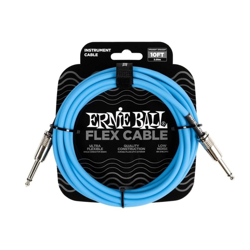 Ernie Ball 10' Flex Instrument Cable Straight/Straight - Blue