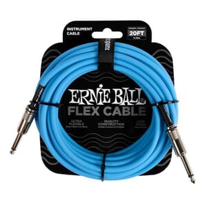 Ernie Ball 20' Flex Instrument Cable Straight/Straight - Blue