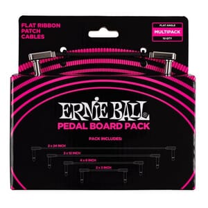 Ernie Ball Flat Ribbon Patch Cables Pedalboard Multi-Pack - Black