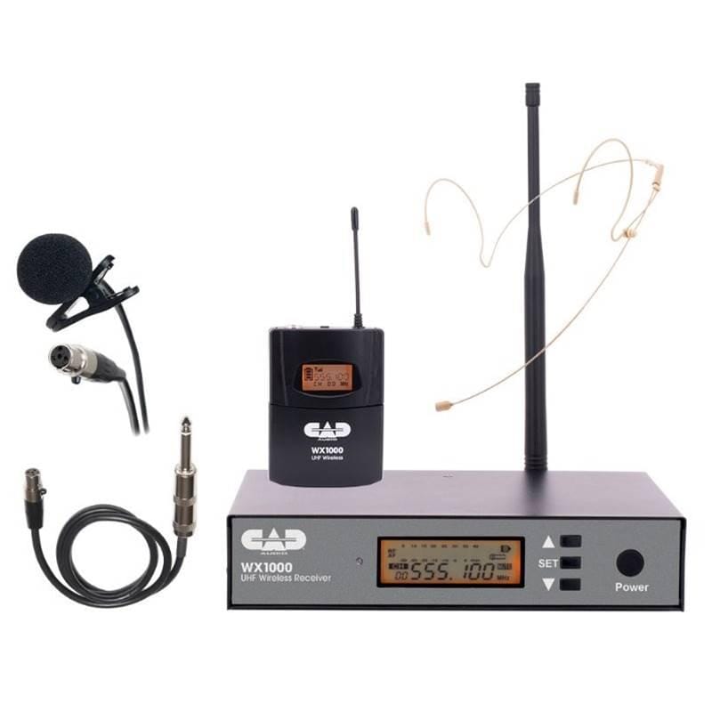 CAD WX1000BP Wireless Bodypack Microphone System with Lavalier, Headset, and Guitar Cable