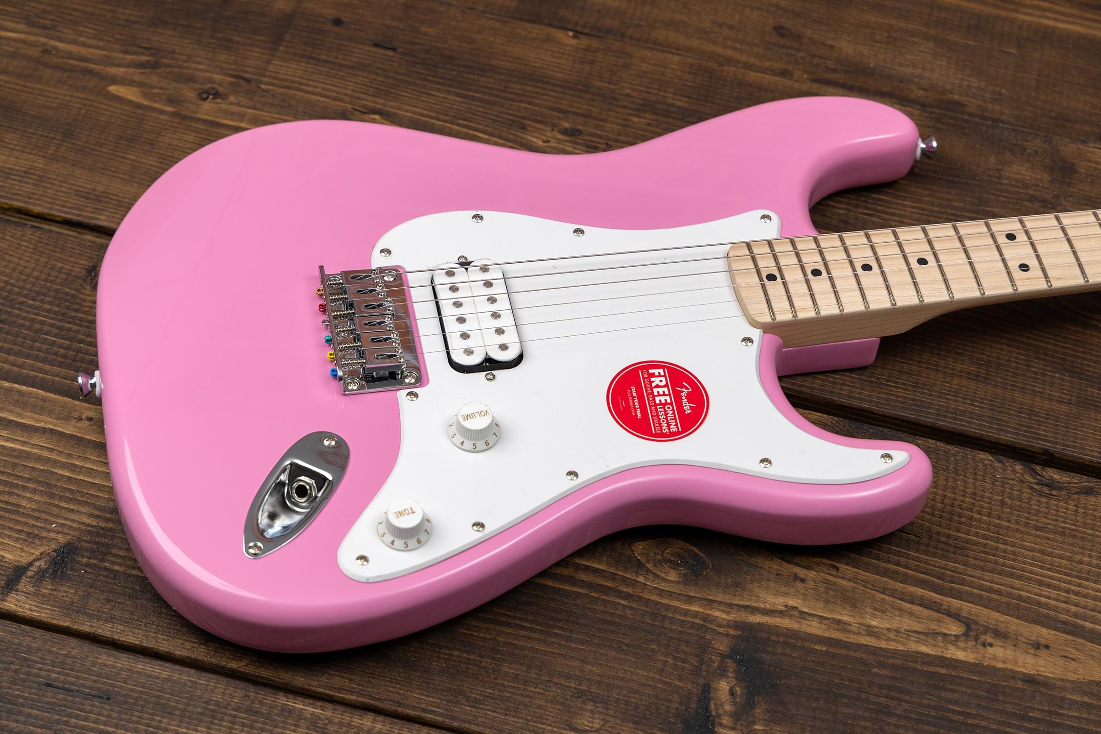 ✨未使用✨Fender Squier Stratocaster Pink HB Squier Sonic Stratocaster HT H Electric Guitar - Flash Pink