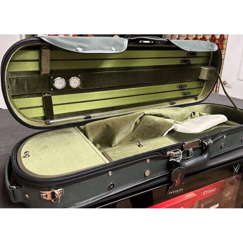 Primo 6145 Suspension Oblong Wooden Shell Violin Case- Dark Green