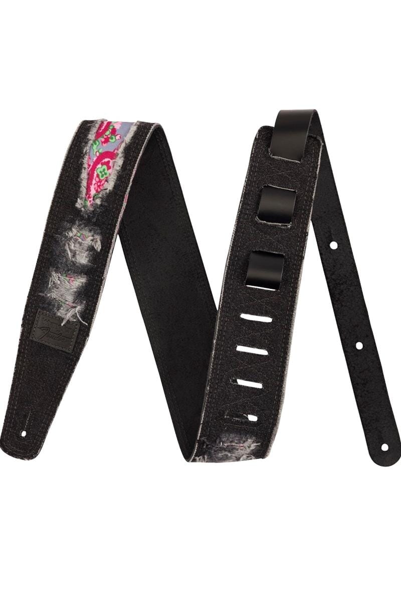 Fender X Wrangler Ripped Denim Guitar Strap Black