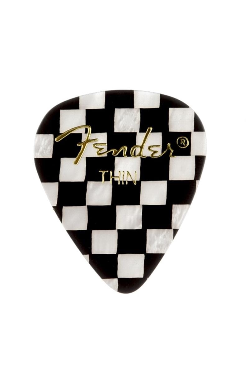 Fender 351 Checkered Picks 12 Pack Thin