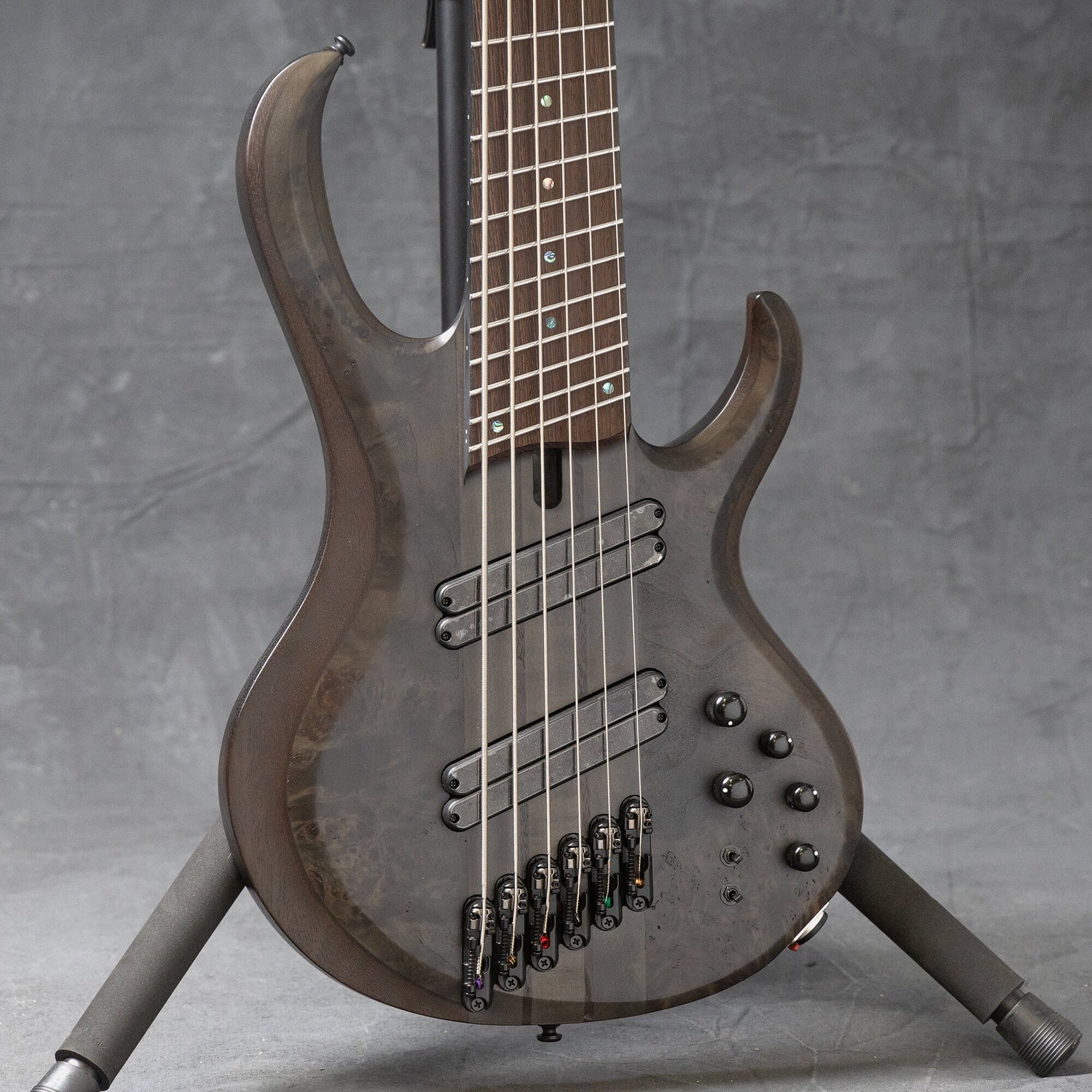 Ibanez BTB806MSTGF BTB Workshop Series 6-String Electric Bass w/Case - Transparent Gray Flat