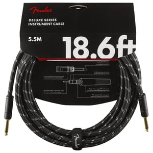 Fender 18.6' Deluxe Instrument Cable ST-ST Black Tweed