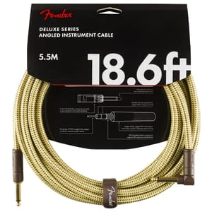 Fender 18.6' Deluxe RA/ST Instrument Cable - Gold Tweed