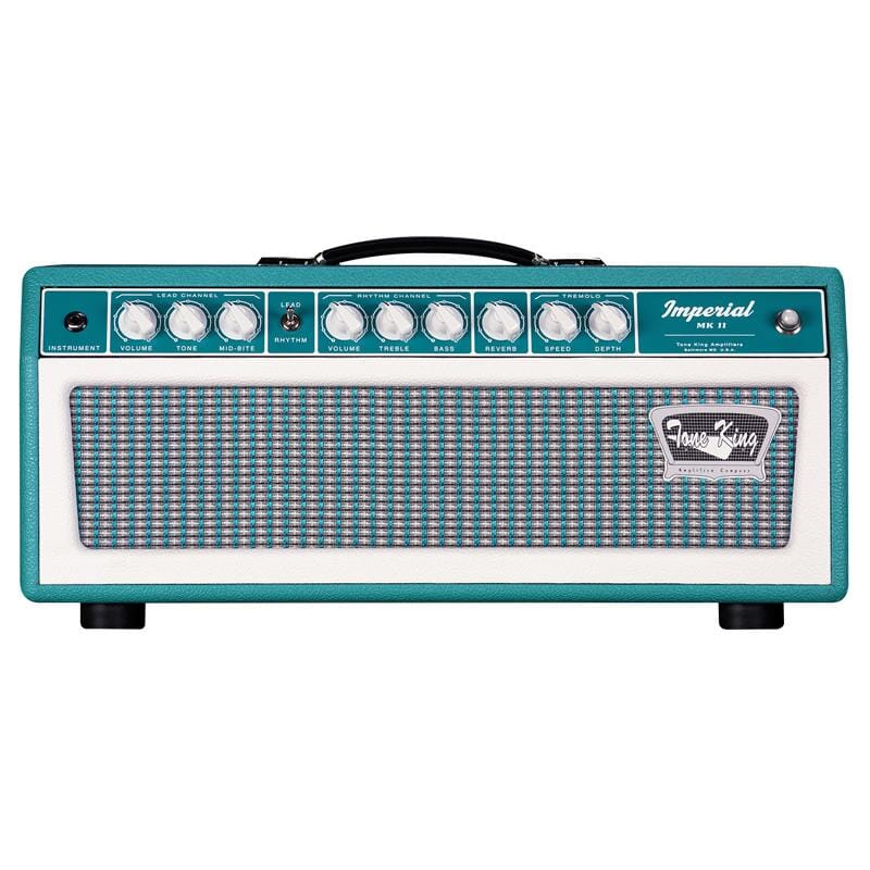Tone King Imperial MK II 20 watt Head, 3-Voices, Spring Reverb, Built-In Attenuator, 6V6 Tubes, Turquoise