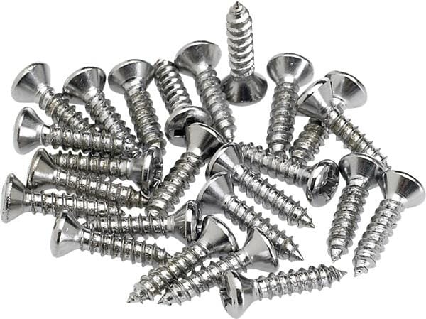 Fender Pickguard/Control Plate Mounting Screws (24) Chrome