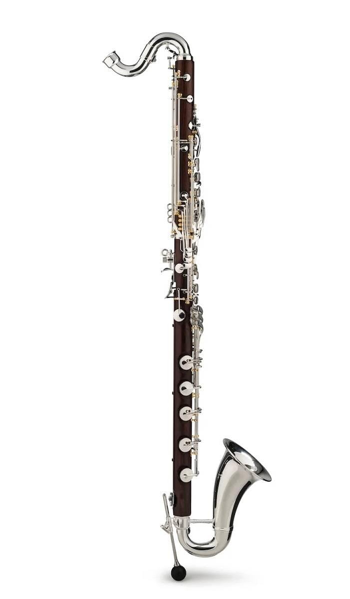 Backun Q Series Low C Bass Clarinet in Cocobolo with Silver Keys and Gold Posts