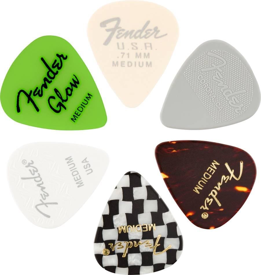 Fender Material Medley Medium Picks - 6 Pack