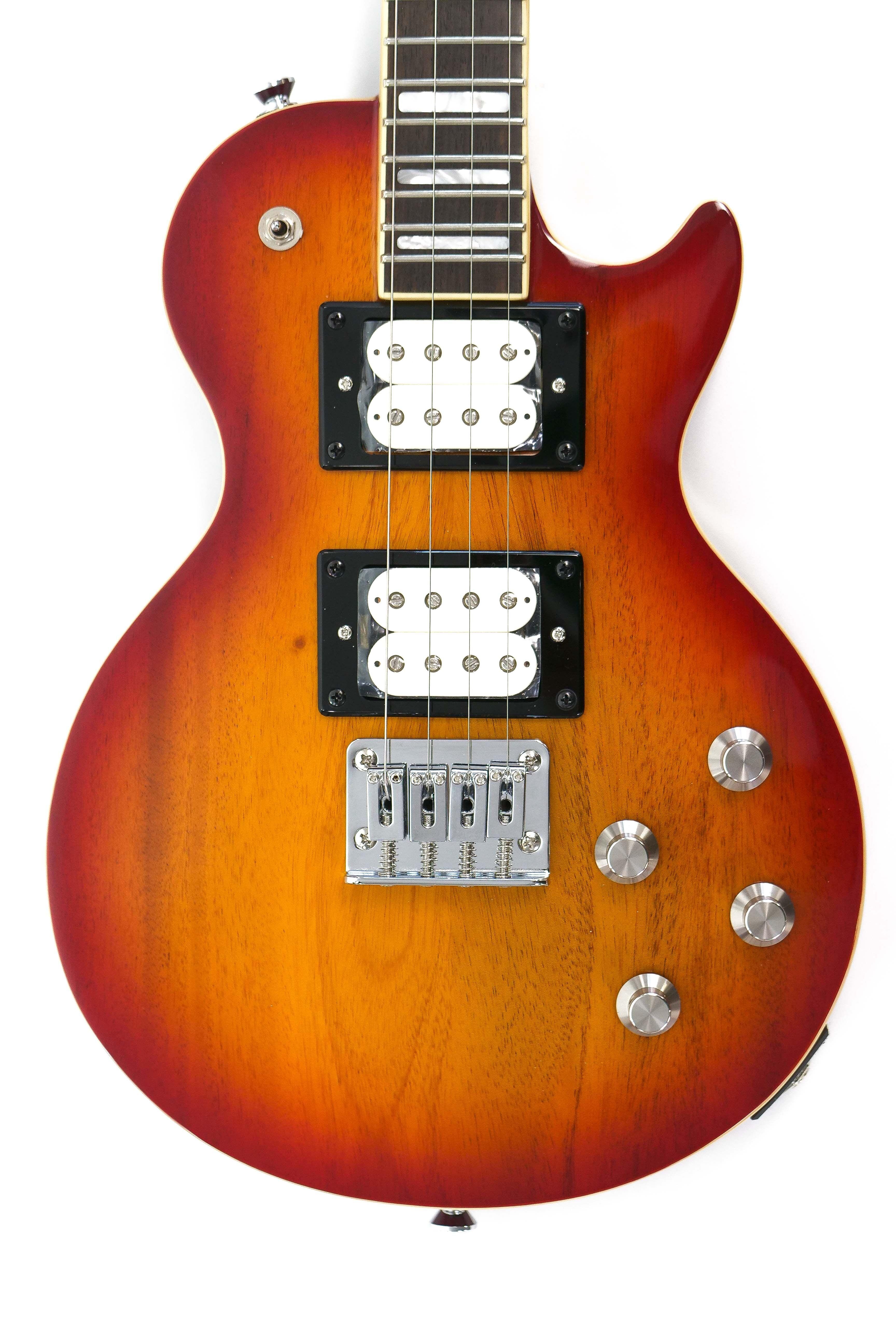 RISA UKE-LP432-CS Tenor Ukulele Solid Body Electric Ukulele w/Bag - Cherry Sunburst