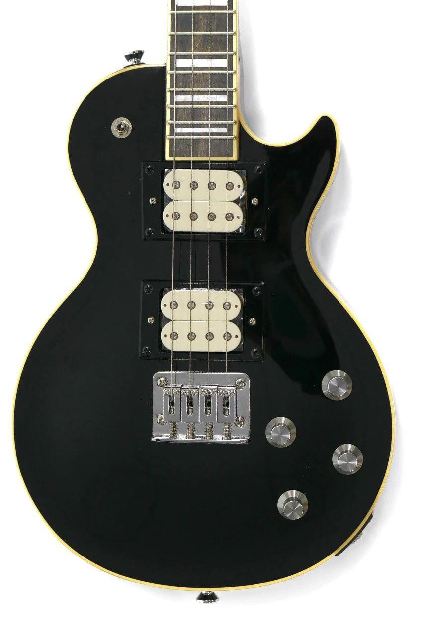 RISA UKE-LP432-BK Tenor Les Paul Style Solid Body Electric Ukulele w/Bag - Black