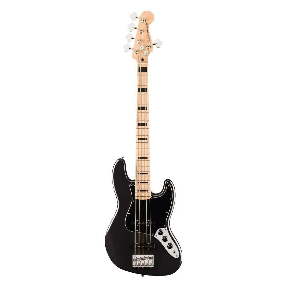 Squier Affinity Series® Active Jazz Bass® V, Maple Fingerboard, Black Pickguard, Black Metallic