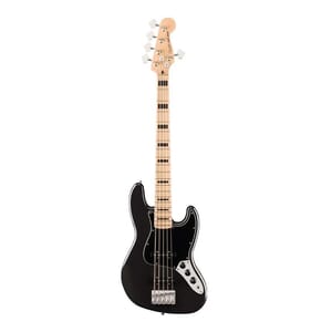 Squier Affinity Series® Active Jazz Bass® V, Maple Fingerboard, Black Pickguard, Black Metallic