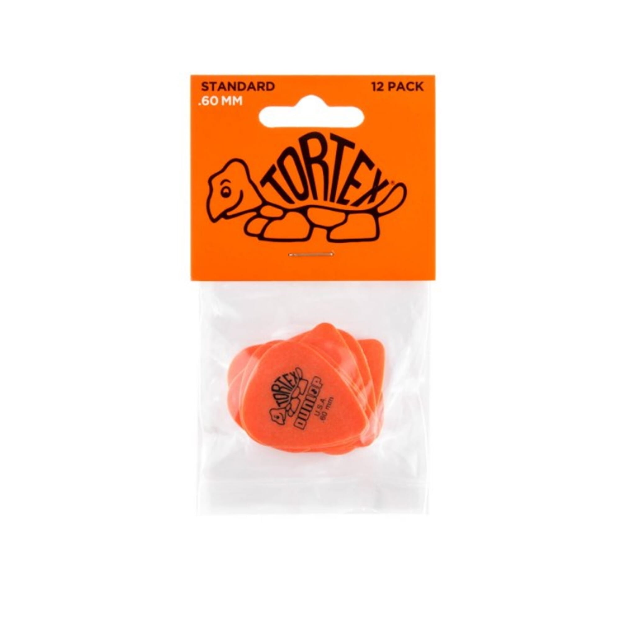 Dunlop Orange 0.60Mm Tortex Standard Guitar Picks (12/Bag)