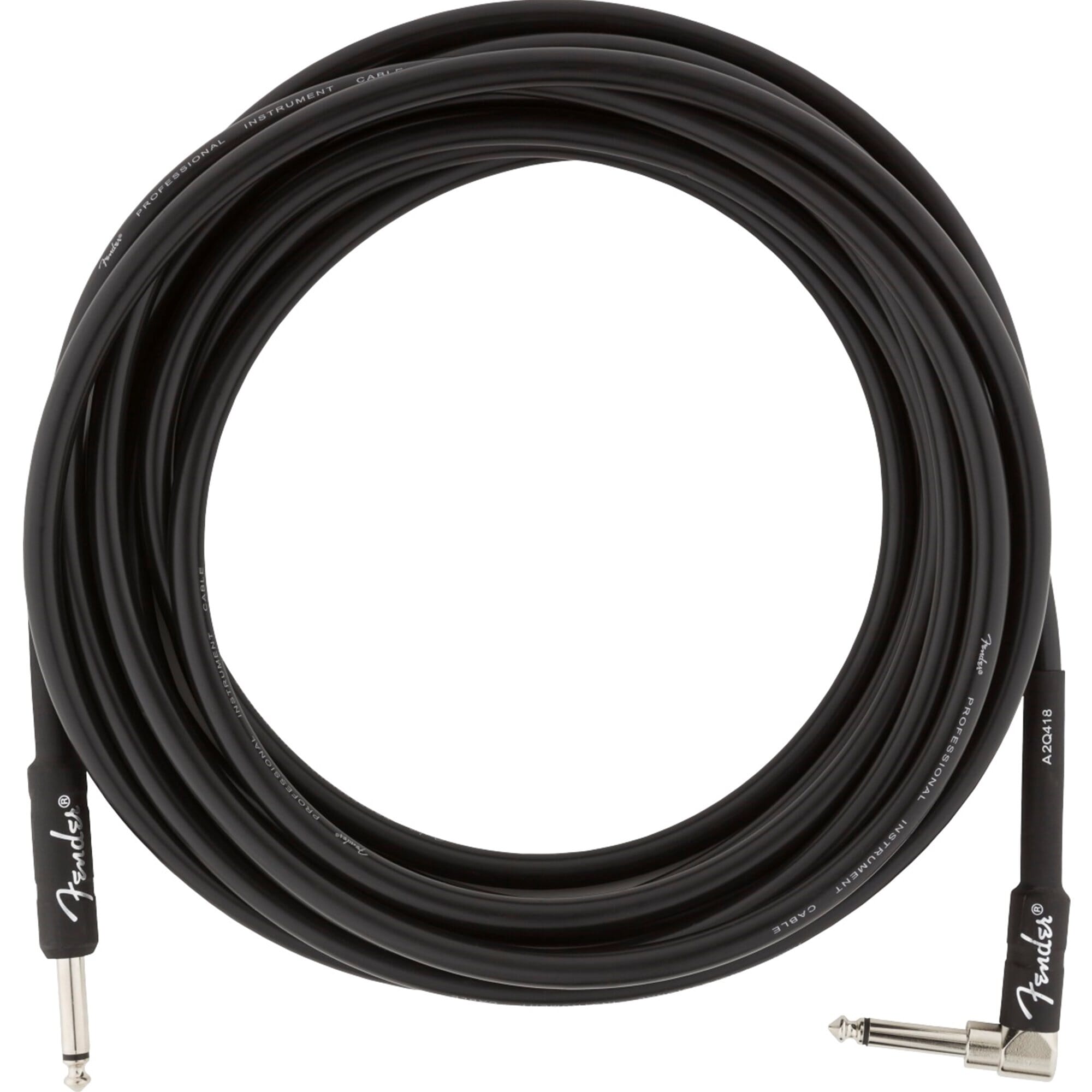 Fender Professional Instrument Cable, Straight/Angle, 18.6', Black