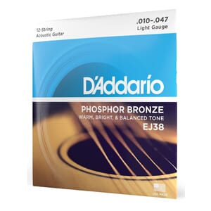 D'Addario EJ38 12 String Acoustic Guitar Strings Light