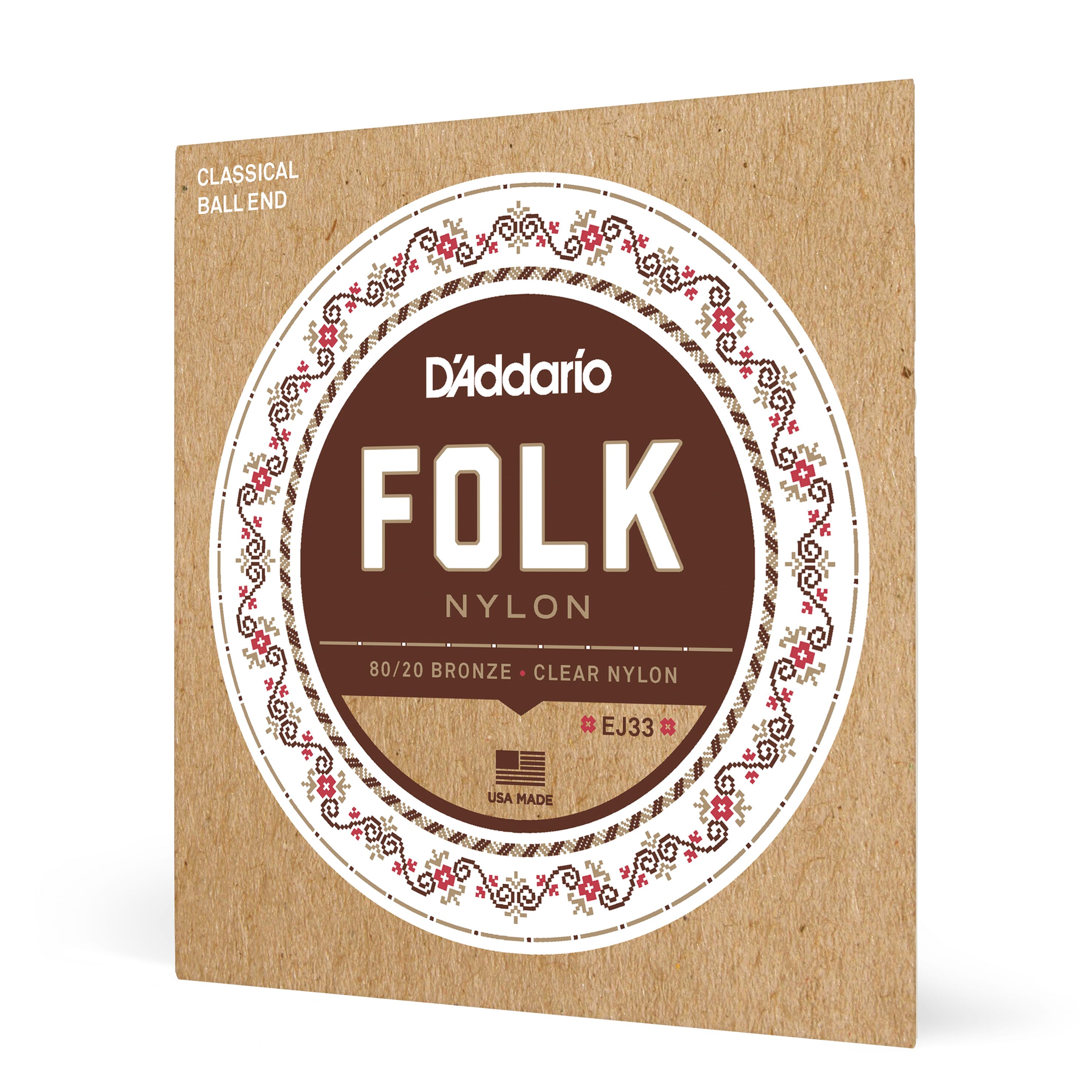 D'Addario EJ33 Folk Nylon Ball End Guitar Strings