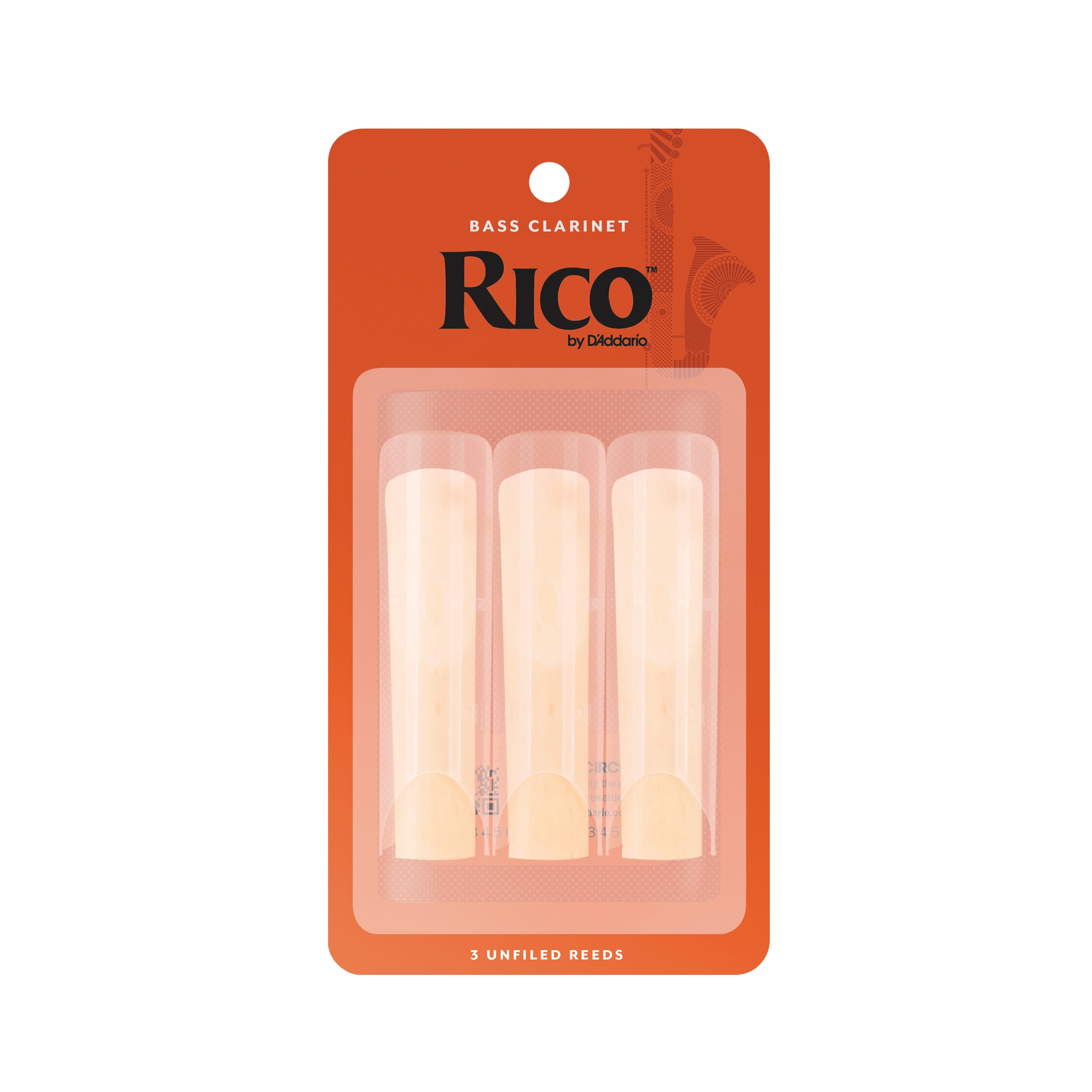Rico 3 Pack Bass Clarinet Reeds #2.5