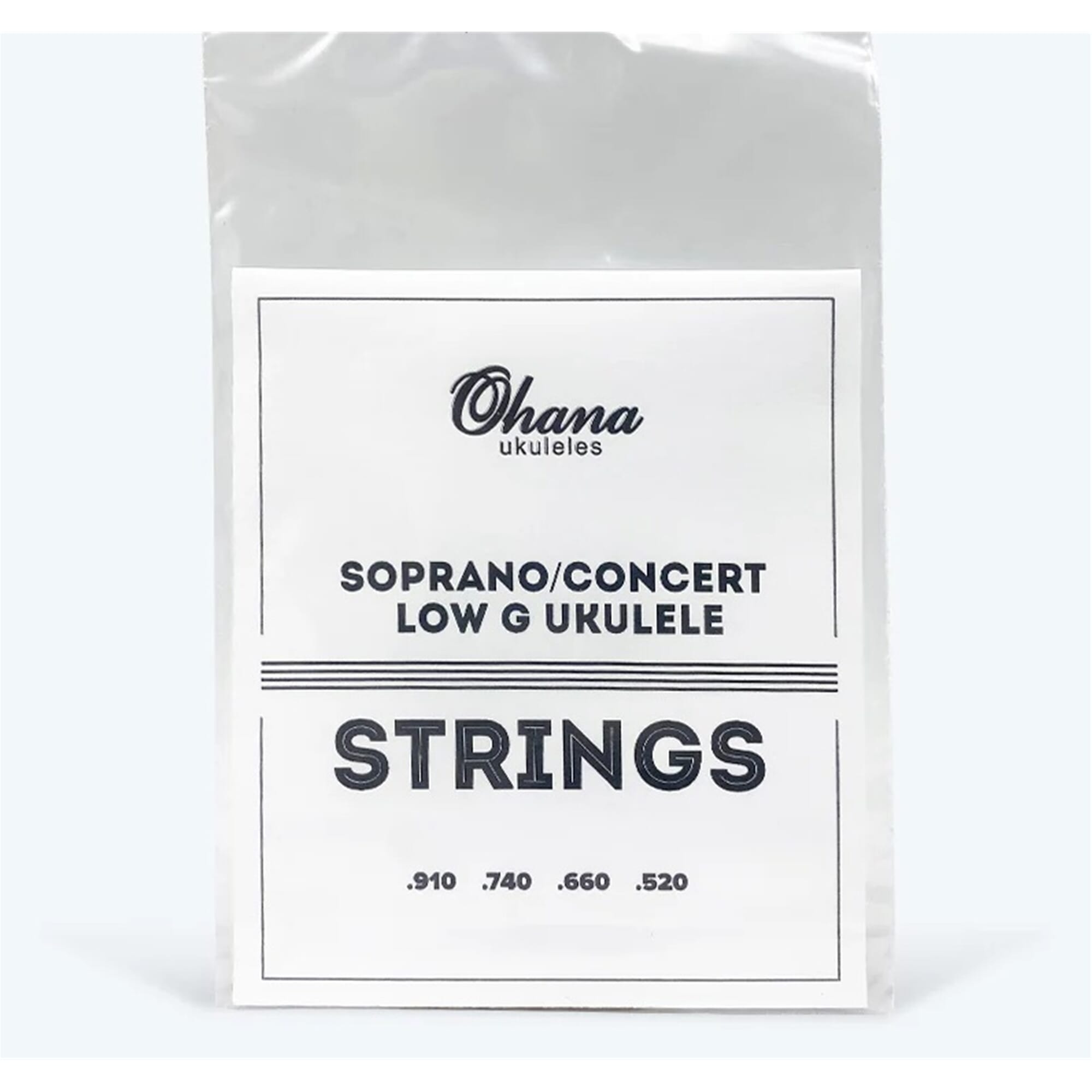 Ohana Fluorocarbon Soprano/Concert Ukulele Strings - Low G