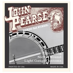 John Pearse 1820 Nickel Wound Loop End Banjo Strings Light 9-20