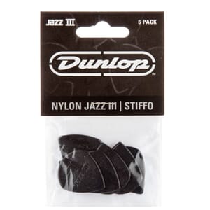 Dunlop Black Stiffo Nylon Jazz III Guitar Pick (6/bag)