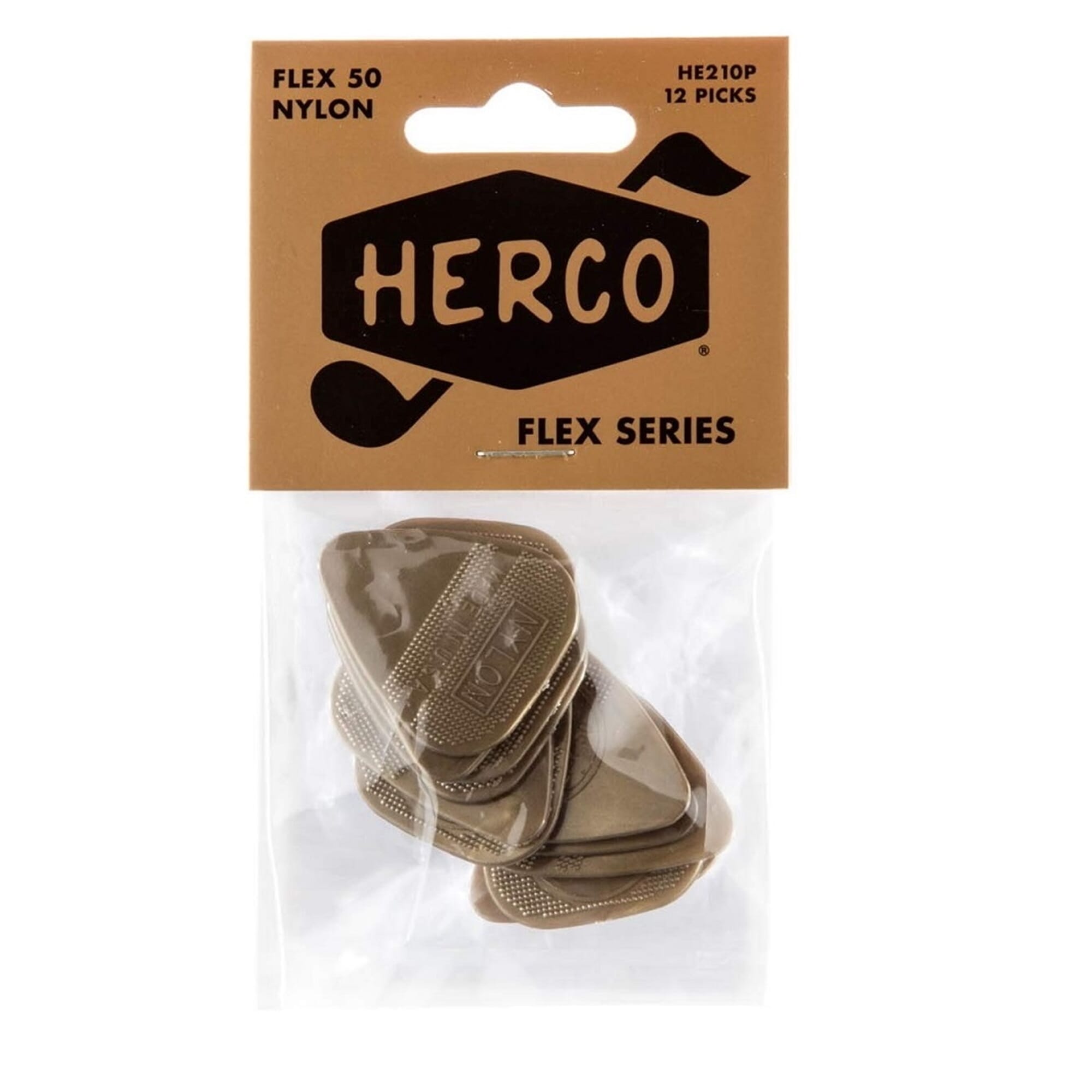 Herco Flex 50 .65mm Gold Nylon Guitar Picks 12-Pack
