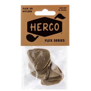 Herco Flex 50 .65mm Gold Nylon Guitar Picks 12-Pack