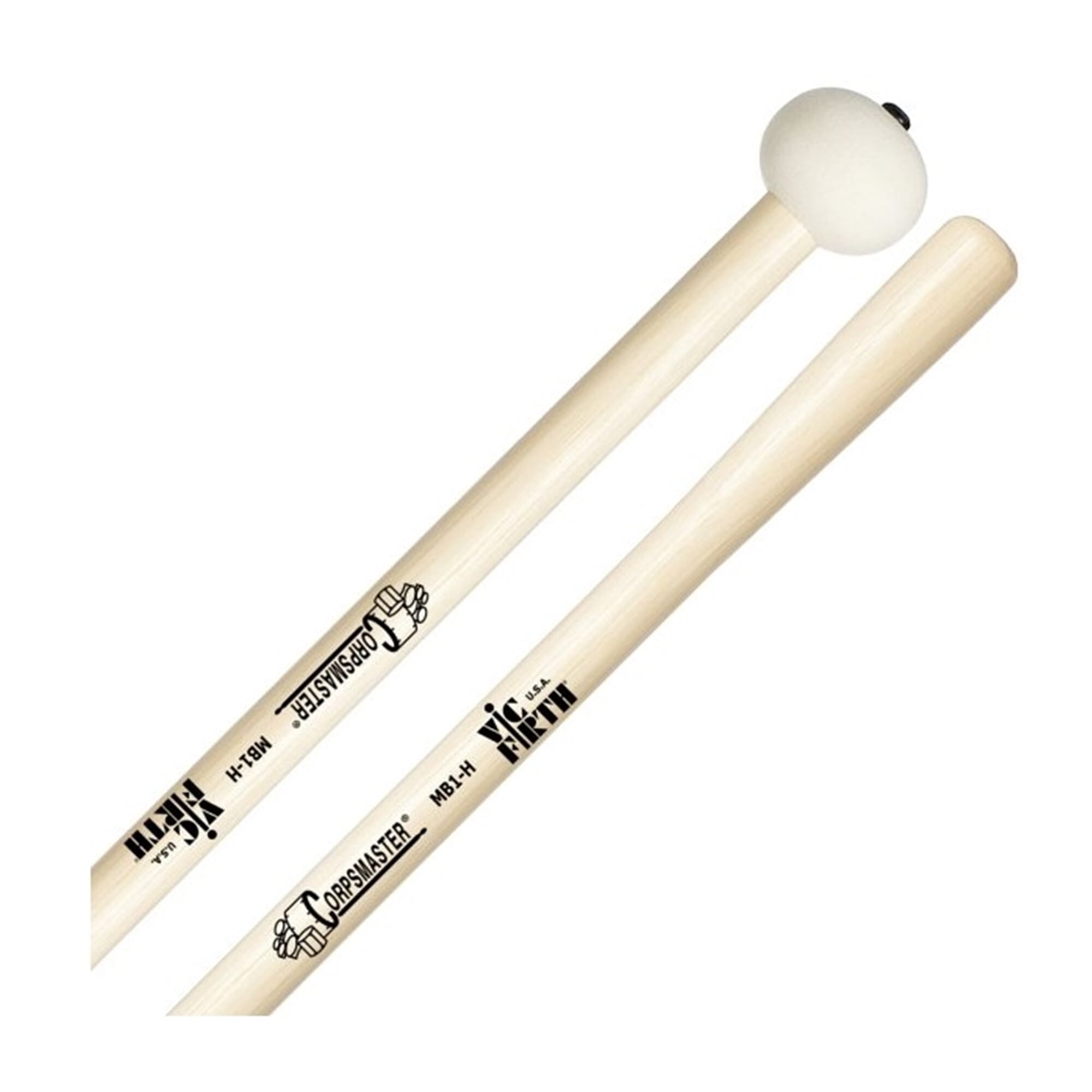 Vic Firth MB1H Corpsmaster Small Hard Felt Marching Bass Drum Mallets