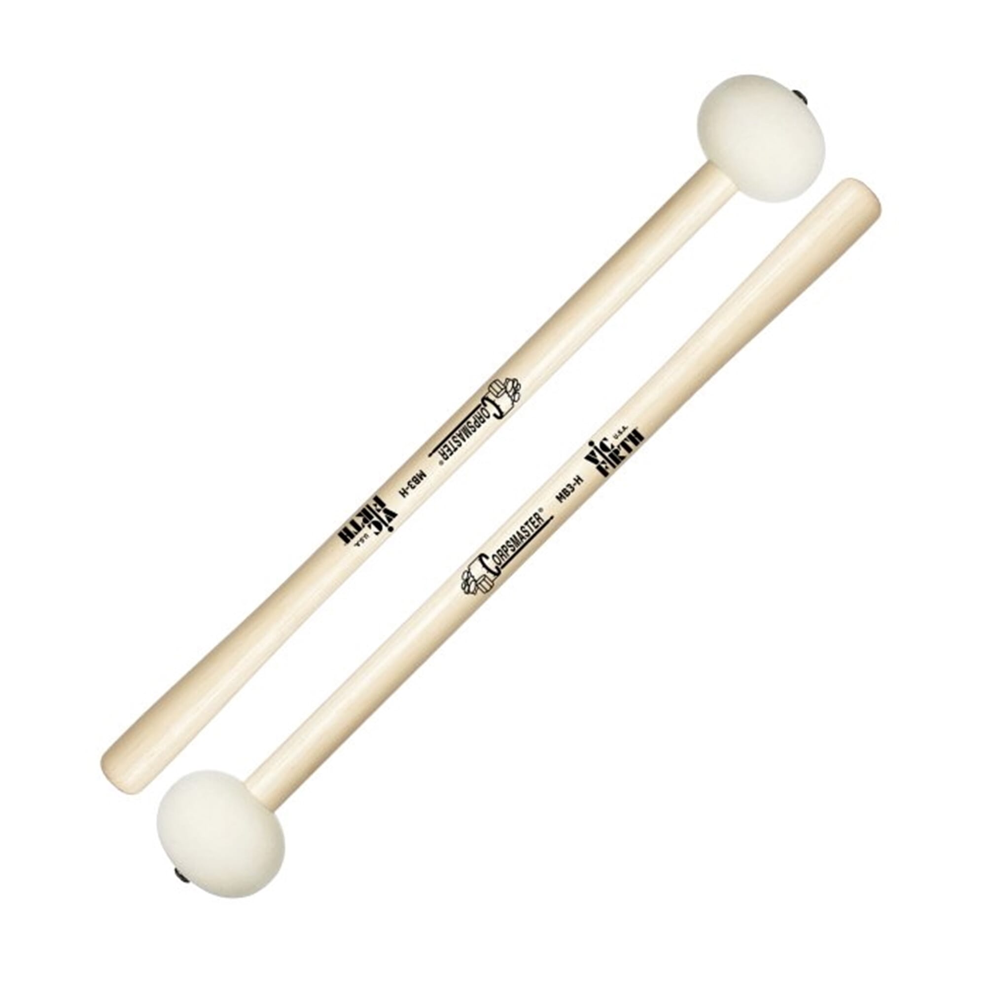 Vic Firth MB3H Corpsmaster Large Hard Felt Marching Bass Drum Mallets